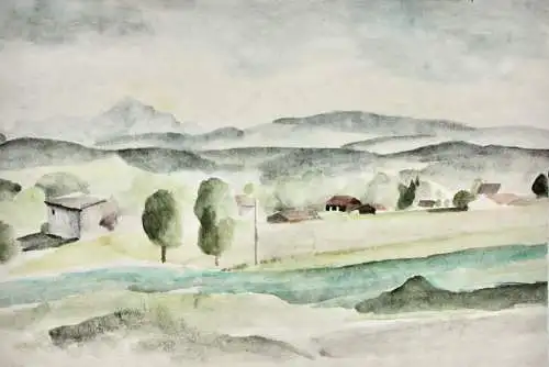 Henny Protzen-Kundmüller (1896-1967) zugeschr., Aquarell, Landschaft, um 1920/30