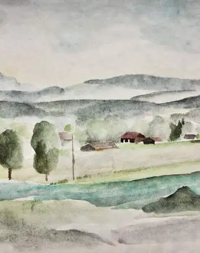 Henny Protzen-Kundmüller (1896-1967) zugeschr., Aquarell, Landschaft, um 1920/30