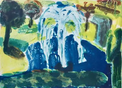 Gudrun Petersdorff (geb. 1955), signierter Lichtdruck, "Blauer Nachmittag", 1995