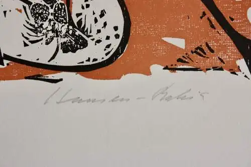 Karl-Heinz Hansen Bahia (1915-1978) sign. Farbholzschnitt, Mythologische Szene