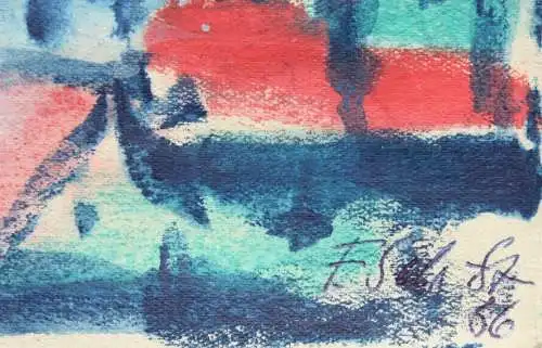 Frida Schubert Steingraeber (1901-1970), Pastell, monogrammiert, Stadt bei Nacht