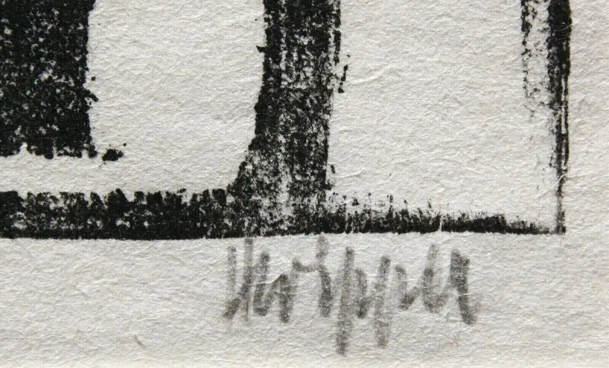 Heinz Wipper (1914-2007), Holzschnitt, expressionistisches Stillleben, Amaryllis 8