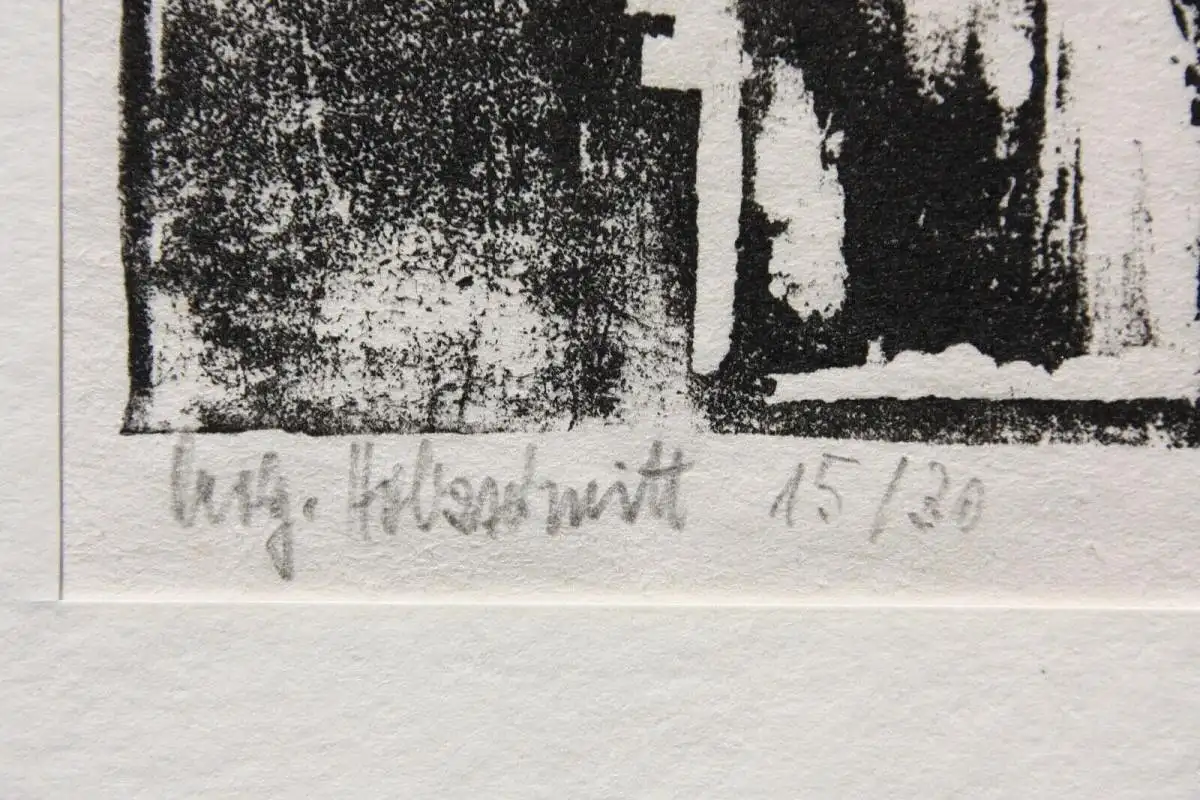 Heinz Wipper (1914-2007), Holzschnitt, expressionistisches Stillleben, Amaryllis 9