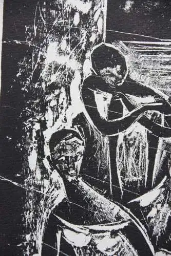 Karl-Heinz Hansen Bahia (1915-1978), sign. Holzschnitt, "Mädchen auf der Treppe"