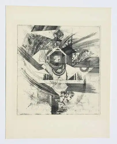 Fritz Kreidt (1936-2020), signierte Radierung, abstrakte Komposition, um 1960