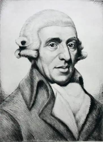 Werner Ernst A. Hoffmann (1881-1962) signierte Radierung, Komponist Joseph Haydn