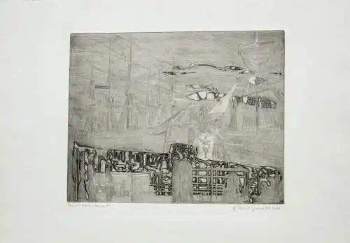 Herbert Grunwaldt (1928-2014) signierte Radierung, "Shanty 'Randy Dandy O'" 1967