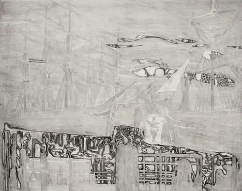 Herbert Grunwaldt (1928-2014) signierte Radierung, "Shanty 'Randy Dandy O'" 1967