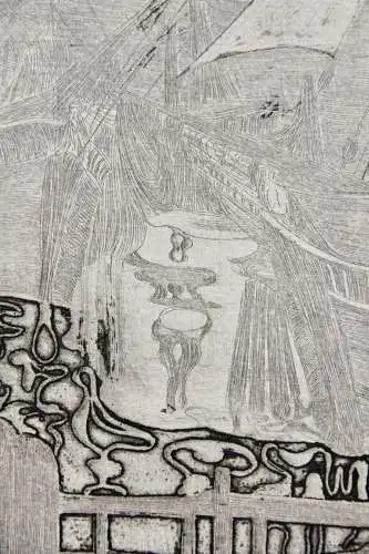 Herbert Grunwaldt (1928-2014) signierte Radierung, "Shanty 'Randy Dandy O'" 1967