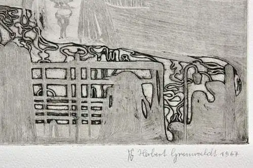 Herbert Grunwaldt (1928-2014) signierte Radierung, "Shanty 'Randy Dandy O'" 1967