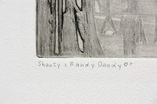 Herbert Grunwaldt (1928-2014) signierte Radierung, "Shanty 'Randy Dandy O'" 1967