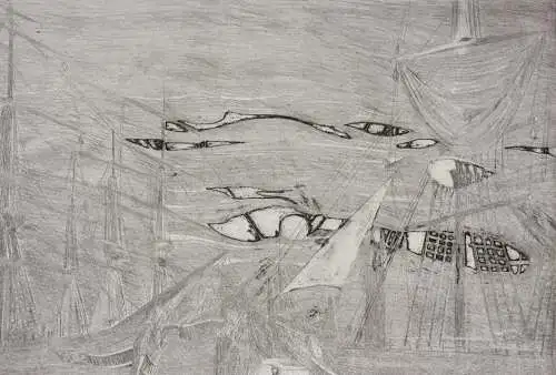 Herbert Grunwaldt (1928-2014) signierte Radierung, "Shanty 'Randy Dandy O'" 1967