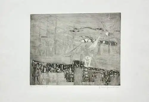 Herbert Grunwaldt (1928-2014) signierte Radierung, "Shanty 'Randy Dandy O'" 1967