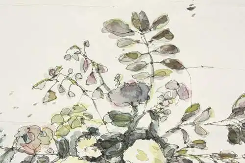 J. v. Hollenn, signiertes Aquarell, Blumenstillleben in einer pokalartigen Vase