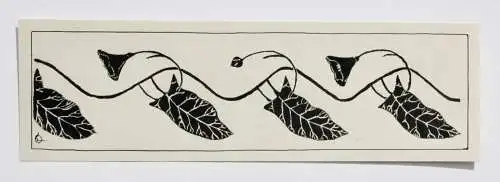 Werner Oberdörffer, monogrammierte Zeichnung, Jugendstil Ornamentfries, um 1900