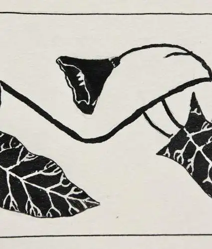 Werner Oberdörffer, monogrammierte Zeichnung, Jugendstil Ornamentfries, um 1900