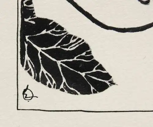Werner Oberdörffer, monogrammierte Zeichnung, Jugendstil Ornamentfries, um 1900
