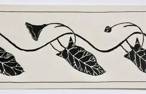 Werner Oberdörffer, monogrammierte Zeichnung, Jugendstil Ornamentfries, um 1900