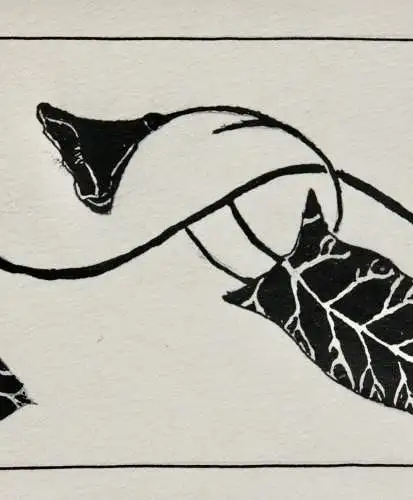 Werner Oberdörffer, monogrammierte Zeichnung, Jugendstil Ornamentfries, um 1900