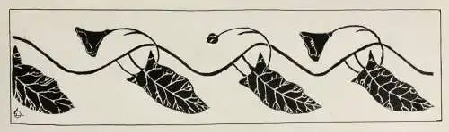 Werner Oberdörffer, monogrammierte Zeichnung, Jugendstil Ornamentfries, um 1900