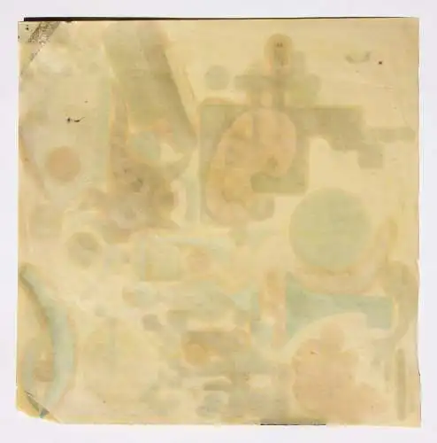 Abstrakte Komposition auf gelbem Grund, Aquarell und Öl auf Papier, 20. Jh.