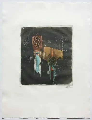 Johnny Friedlaender (1912-1992), signierte Farbradierung, ohne Titel, 1972