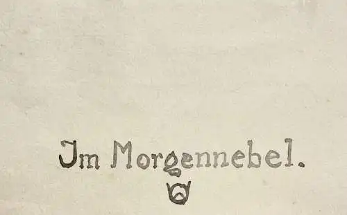 Werner Oberdörffer, monogrammiertes Aquarell, "Im Morgennebel", Musiker, um 1900