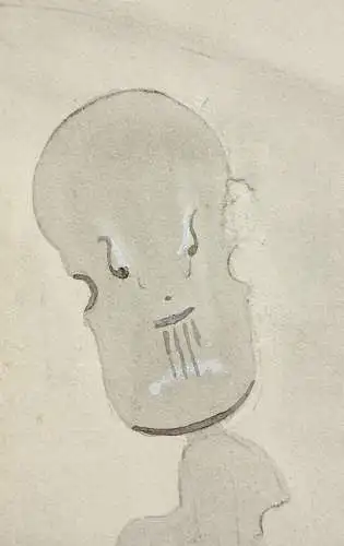 Werner Oberdörffer, monogrammiertes Aquarell, "Im Morgennebel", Musiker, um 1900