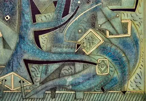 Pavel Alexandrowitsch Veshchev (1962) sign. Graphik, abstrakte Komposition, 1992