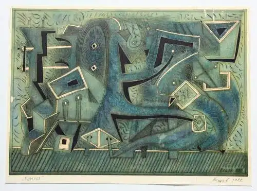 Pavel Alexandrowitsch Veshchev (1962) sign. Graphik, abstrakte Komposition, 1992