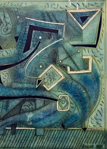 Pavel Alexandrowitsch Veshchev (1962) sign. Graphik, abstrakte Komposition, 1992