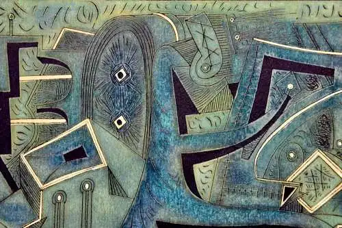 Pavel Alexandrowitsch Veshchev (1962) sign. Graphik, abstrakte Komposition, 1992