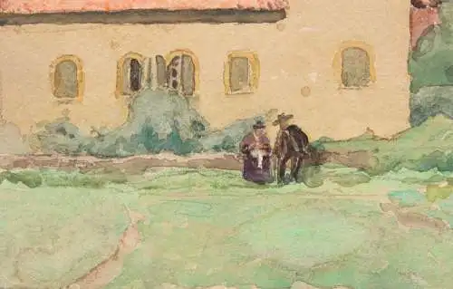 Léon Eugène Lambert (1865-1936) signiertes Aquarell Stadtansicht Le Puy-en-Velay
