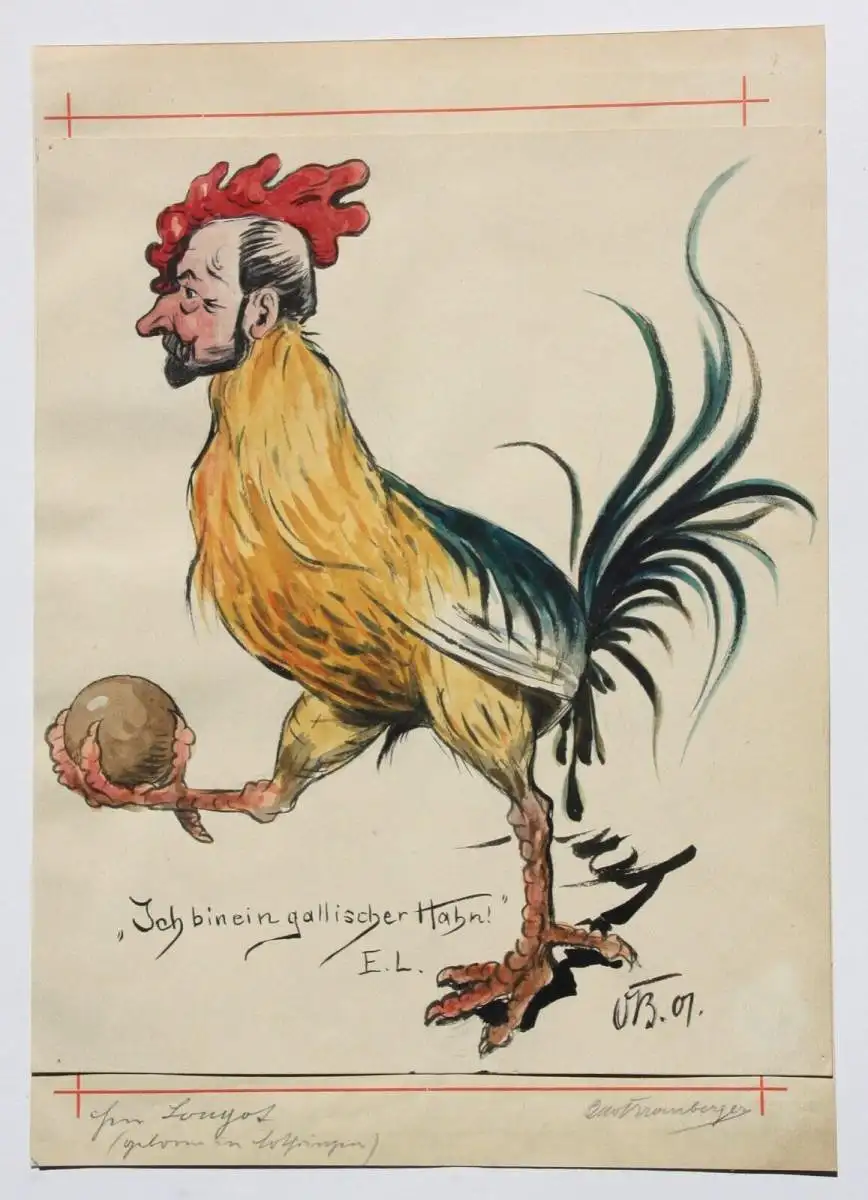 Otto Bromberger (1862-1943), Aquarell, Karikatur, 