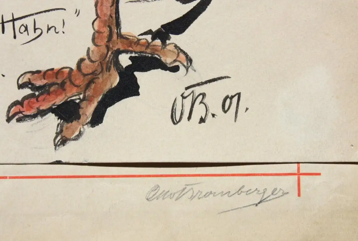Otto Bromberger (1862-1943), Aquarell, Karikatur, 