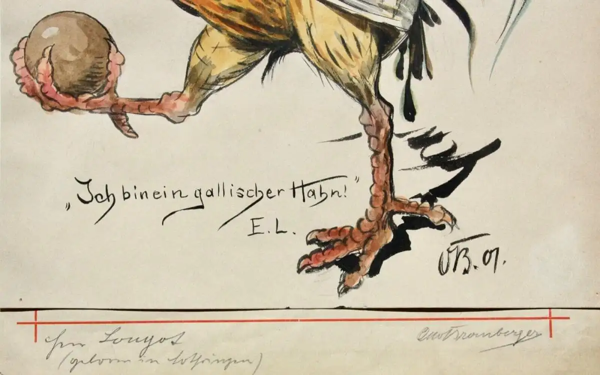 Otto Bromberger (1862-1943), Aquarell, Karikatur, 