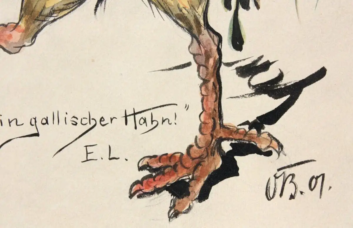Otto Bromberger (1862-1943), Aquarell, Karikatur, 