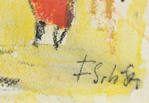 Frida Schubert Steingraeber (1901-1970) Pastell monogrammiert "Japanischer Tanz"