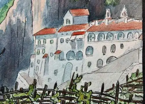 Grand Hotel Convento Cappuccini Amalfi, Amalfiküste, Italien, Aquarell, Mai 2007