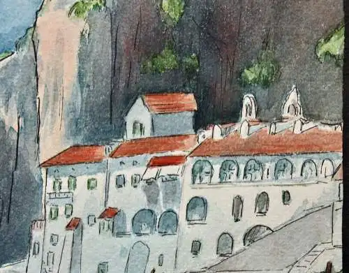 Grand Hotel Convento Cappuccini Amalfi, Amalfiküste, Italien, Aquarell, Mai 2007