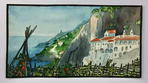 Grand Hotel Convento Cappuccini Amalfi, Amalfiküste, Italien, Aquarell, Mai 2007