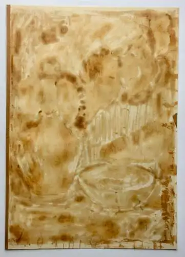 Stillleben mit Krug, Paprika und blauer Schale, Gemälde, signiert "Hahs" 1958