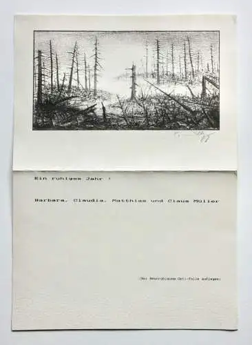 Claus Müller-Schloen (1953-2015), signierte Lithographie mit Opti-Folie, 1988