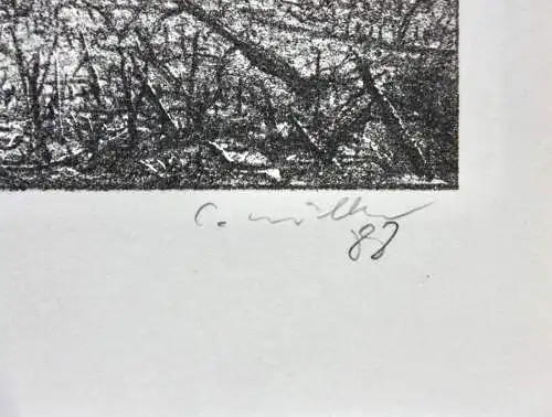 Claus Müller-Schloen (1953-2015), signierte Lithographie mit Opti-Folie, 1988