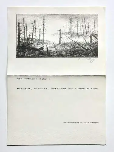 Claus Müller-Schloen (1953-2015), signierte Lithographie mit Opti-Folie, 1988