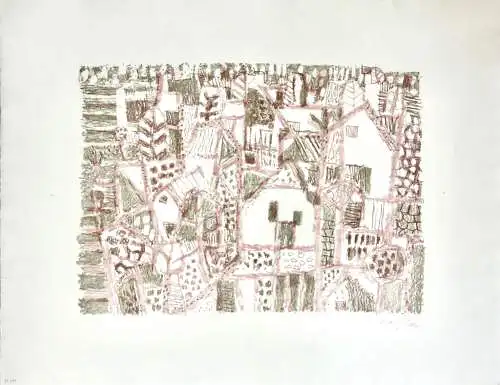 Eduard Bargheer (1901-1979), signierte Farblithographie, "Blankenese", 1965