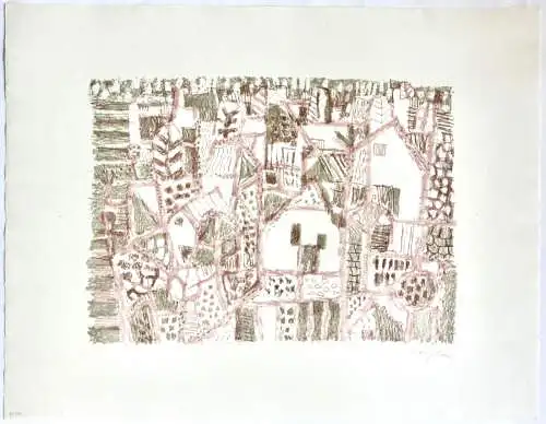Eduard Bargheer (1901-1979), signierte Farblithographie, "Blankenese", 1965