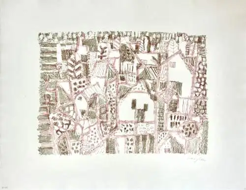 Eduard Bargheer (1901-1979), signierte Farblithographie, "Blankenese", 1965