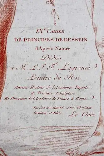 Kupferstich aus P.T. Le Clerc "Cahier de Principes De Dessein d'Après la Nature"