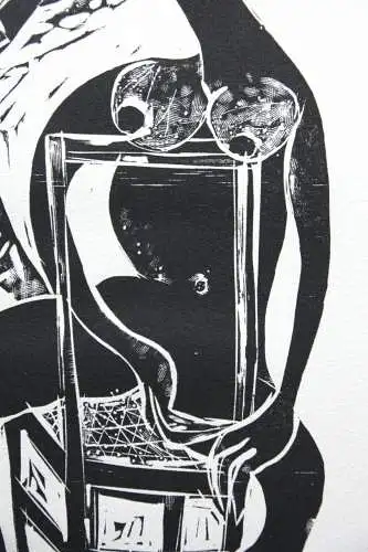 Karl-Heinz Hansen Bahia (1915-1978), Holzschnitt "Matrose gibt einer Frau Feuer"